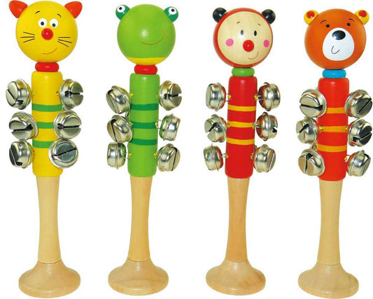 ANIMAL BELL STICK WITH BASE SET OF 4
