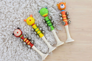 ANIMAL BELL STICK WITH BASE SET OF 4