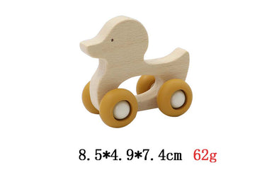 WOODEN GRIP DUCK WITH SILICONE WHEELS