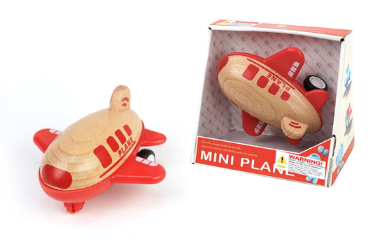 WOODEN RACER PLANE AIRPLANE WITH SOUND- RED