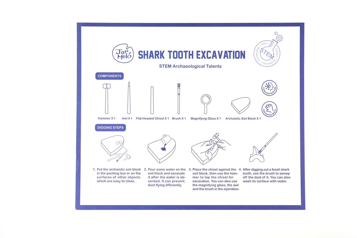 FOSSILS EXCAVATION KIT - SHARK - Bamboo Sprout