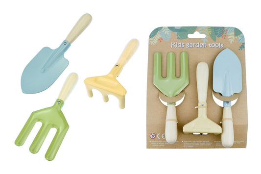 CALM & BREEZY KIDS GARDEN TOOL 3PCS SET BLUE - Bamboo Sprout