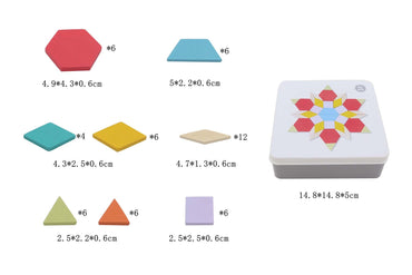 CALM & BREEZY PATTERN BLOCKS IN TIN BOX - Bamboo Sprout
