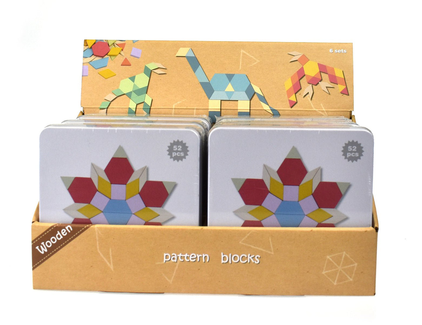 CALM & BREEZY PATTERN BLOCKS IN TIN BOX - Bamboo Sprout