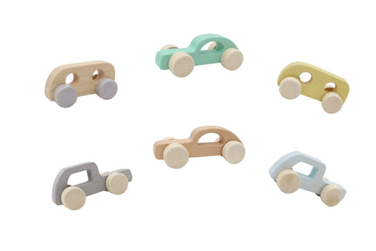 CALM & BREEZY WOODEN CAR IN DISPLAY BOX SET OF 6 - Bamboo Sprout
