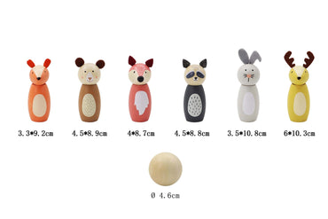 WOODEN ANIMAL BOWLING SET SKITTLES - Bamboo Sprout