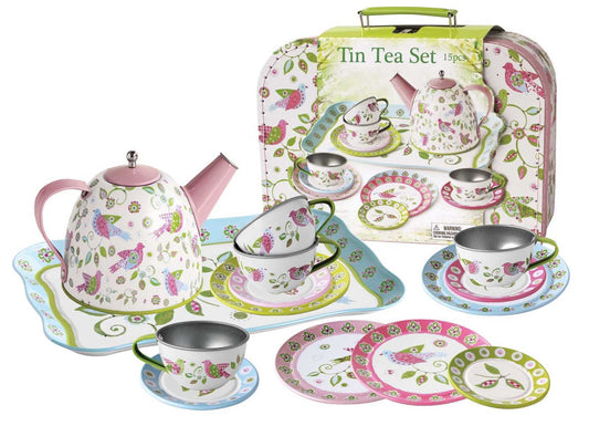 BIRD TIN TEA SET IN SUITCASE - Bamboo Sprout