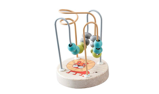 Kaper Kidz Lion Jungle Animal Small Roller Coaster Bead Maze with colorful jungle-themed beads and a lion figure for young children.