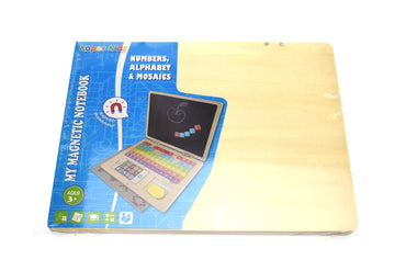 Kaper Kidz magnetic notebook with chalkboard featuring alphabet and numbers for kids learning and drawing.
