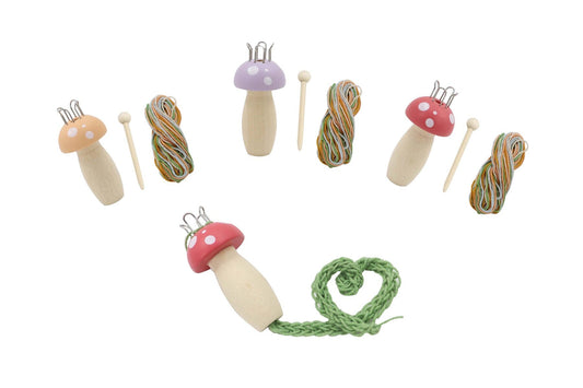WOODEN MUSHROOM KNITTING NANCY CRAFT KIT - PK 3 - Bamboo Sprout