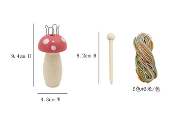 WOODEN MUSHROOM KNITTING NANCY CRAFT KIT - PK 3 - Bamboo Sprout