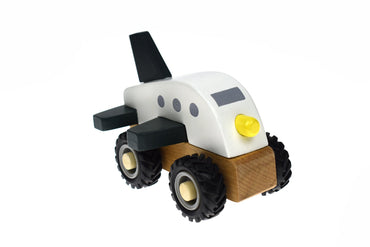 WOODEN OFF - ROAD PLANE TRUCK WHITE - Bamboo Sprout