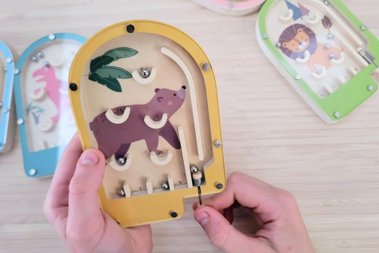 WOODEN PINBALL GAME - SET OF 6PCS - Bamboo Sprout