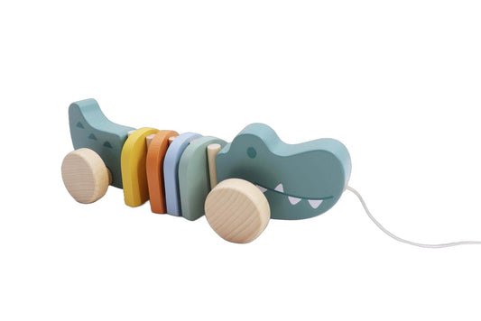 WOODEN PULL ALONG CROCODILE - Bamboo Sprout