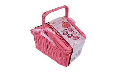 ROSE TIN TEA SET IN PICNIC BASKET 18PCS - Bamboo Sprout