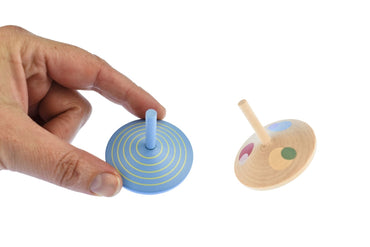 Kaper Kidz Sundae Spinning Top pack of 6 colorful plastic spinning tops for children, featuring bright, fun designs.