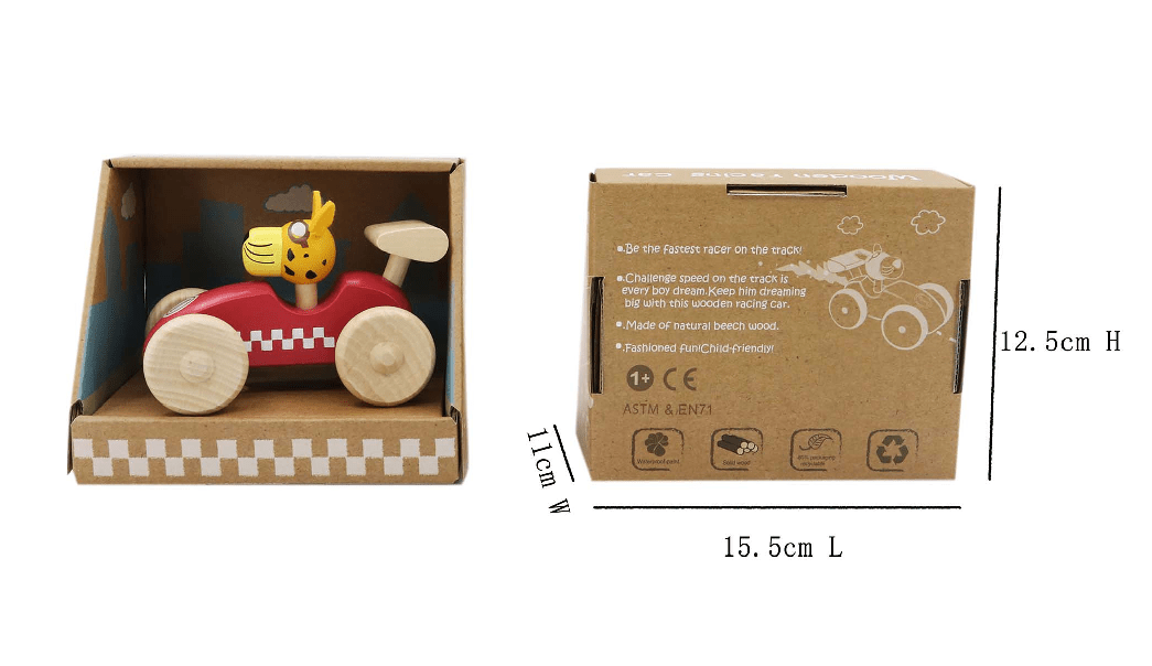 RETRO MD RACING CAR WITH CUTE LEOPARD DRIVER GREEN - Bamboo Sprout