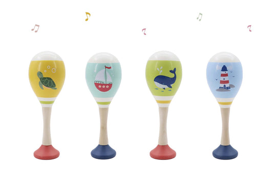 WOODEN OCEAN MARACA PRICE FOR 4PC - Bamboo Sprout