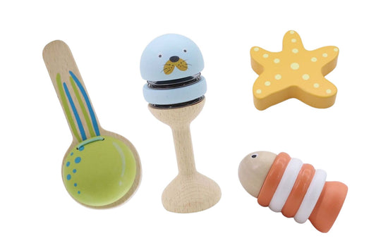 WOODEN OCEAN MUSIC SET 4 PC - Bamboo Sprout