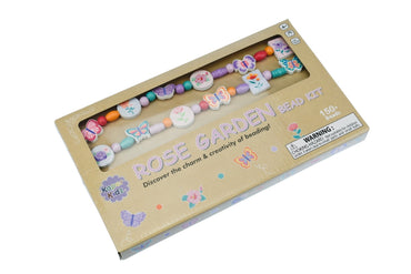 Kaper Kidz Rose Garden Bead Kit featuring colorful beads and a tray for creating floral-themed bead designs.