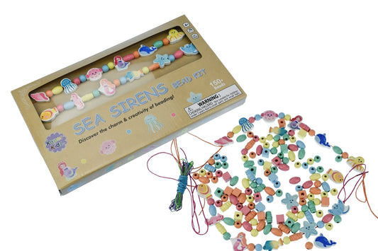 Sea Sirens bead kit from Kaper Kidz, a peg and tray puzzle game with colorful beads and sea-themed design.