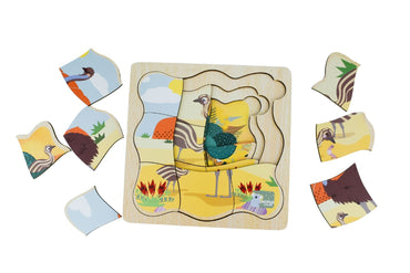 BUSH BUDDIES EMU LIFE CYCLE LAYER PUZZLE - Bamboo Sprout