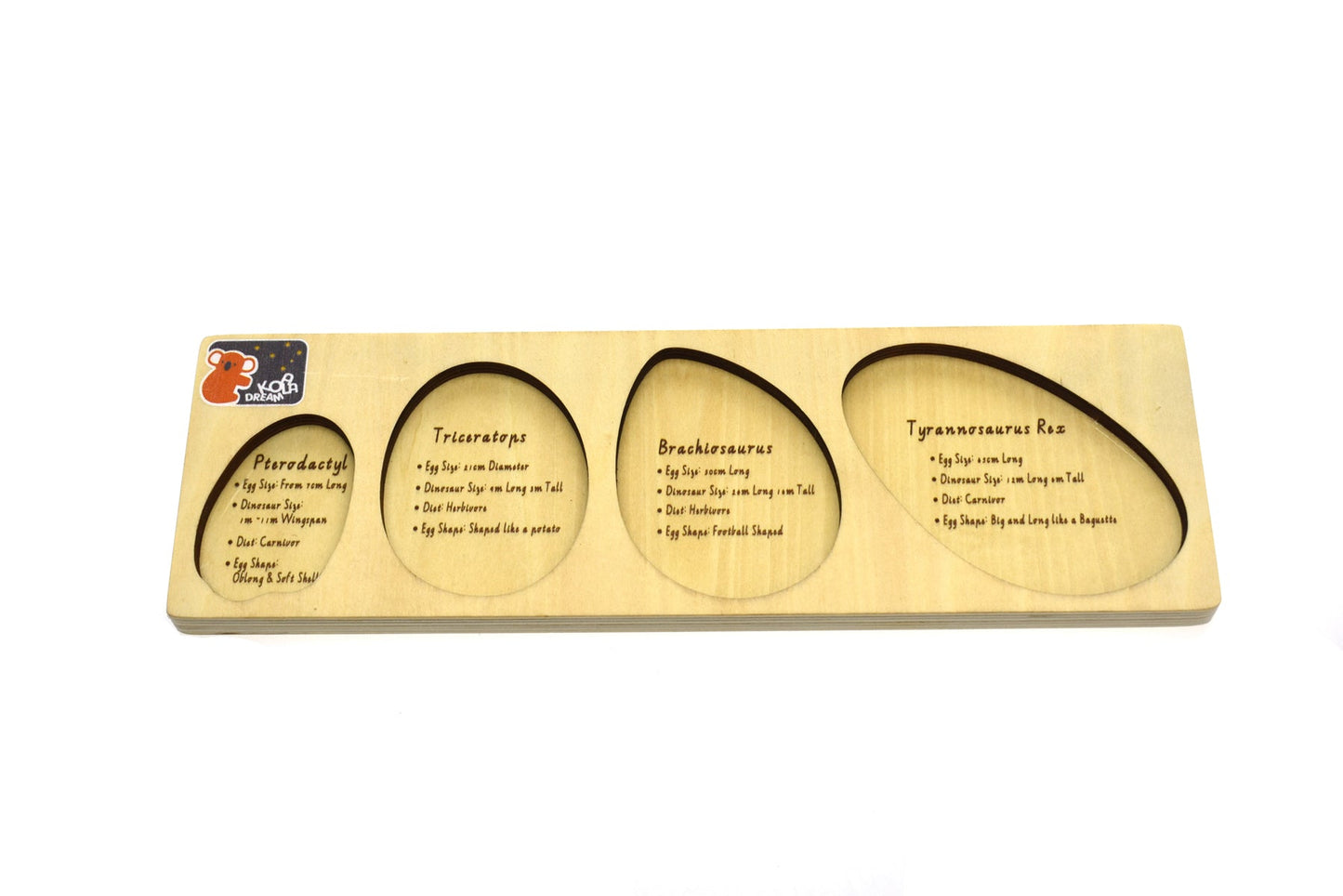 DINOSAUR EGGS WITH FACTS 2 LAYERS PUZZLE BOARD - Bamboo Sprout