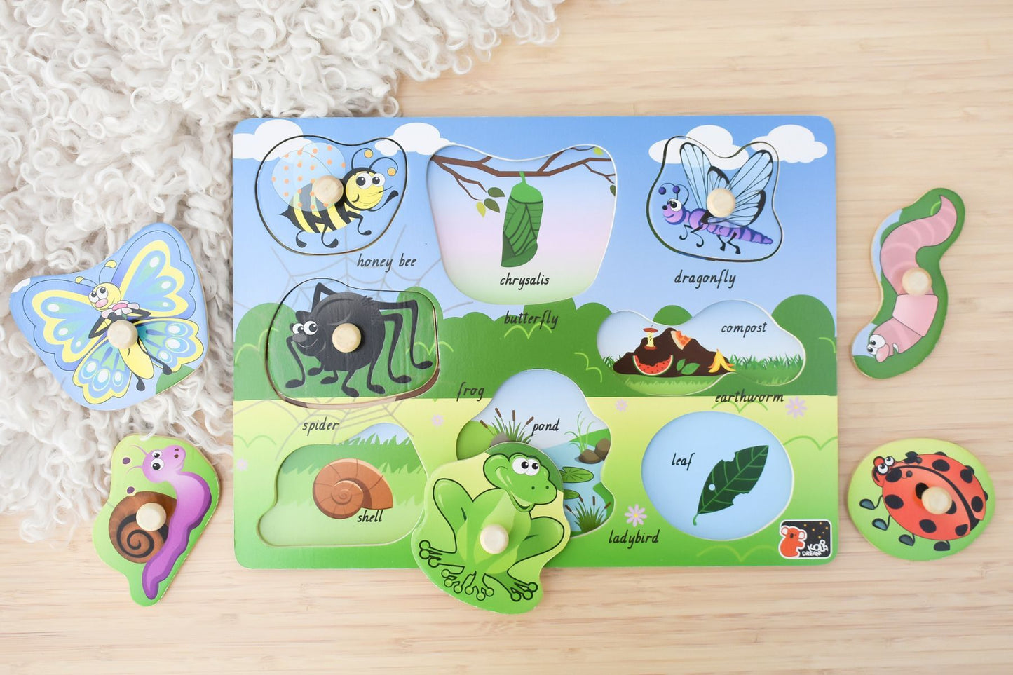 2 IN 1 MINIBEASTS INSECT PEG PUZZLE - Bamboo Sprout