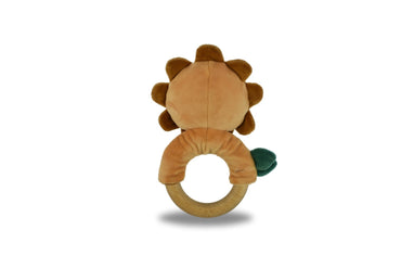 SNUGGLE BUDDY HUGSWORTH LION WOODEN RING RATTLE - Bamboo Sprout