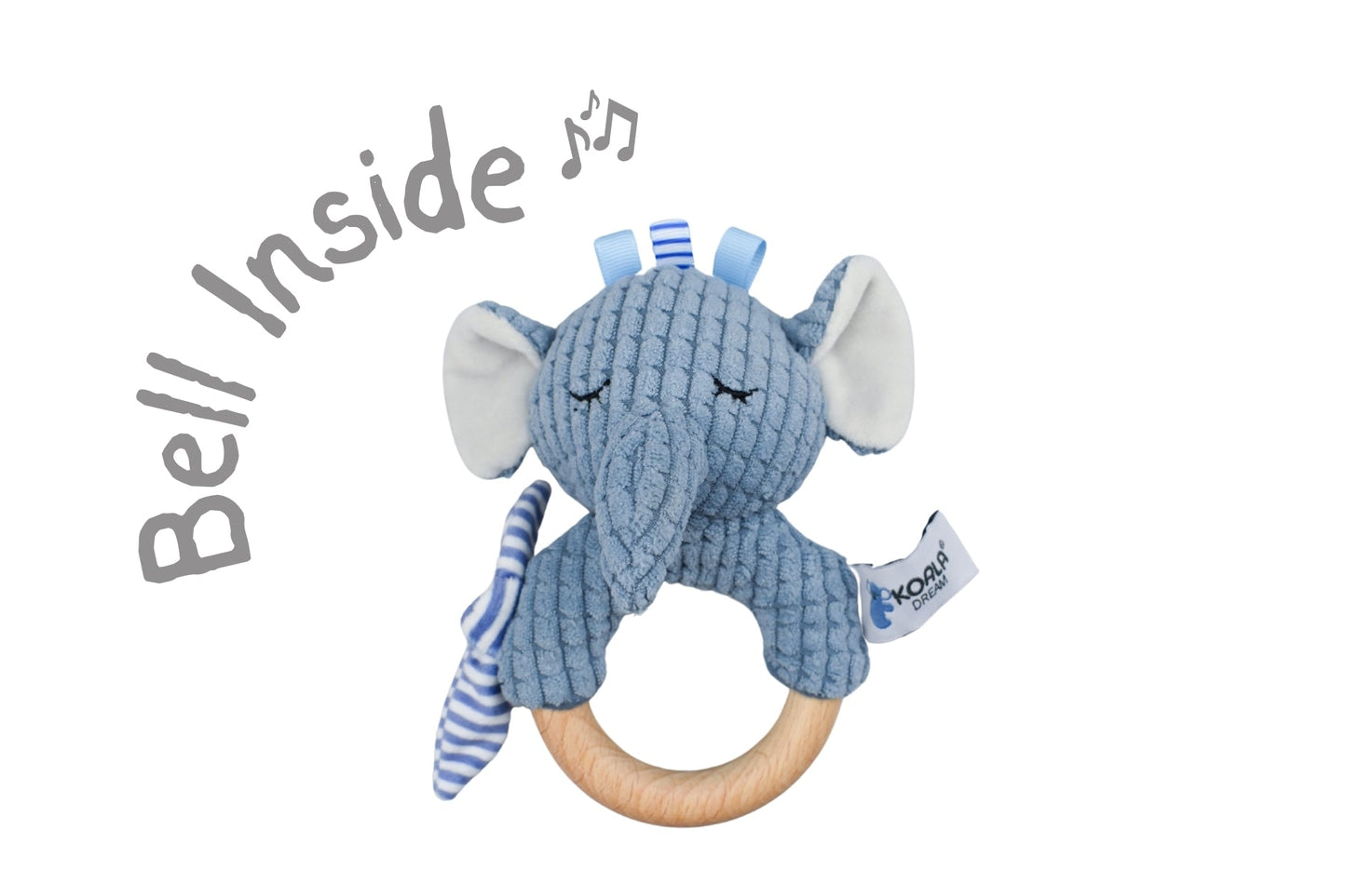 SNUGGLE BUDDY TRUNKS ELEPHANT WOODEN RING RATTLE - Bamboo Sprout