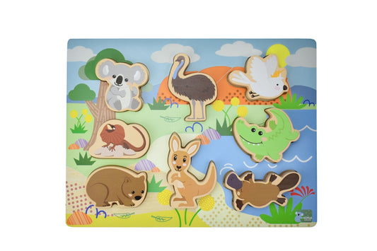 BUSH BUDDIES AUSTRALIAN ANIMALS WOODEN CHUNKY PUZZLE - Bamboo Sprout