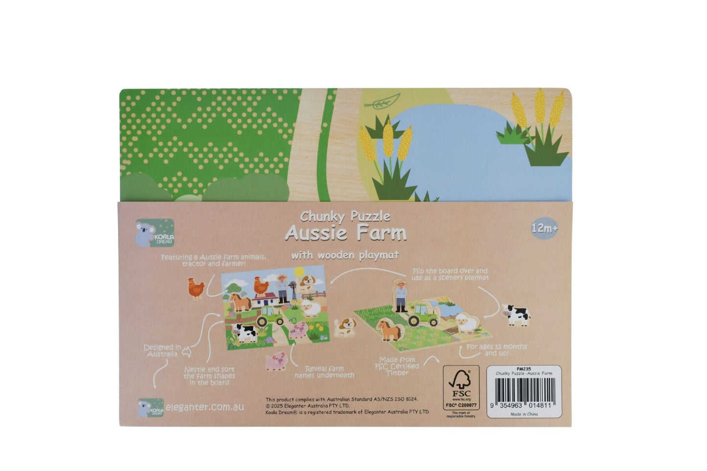 WOODEN CHUNKY AUSSIE FARM ANIMAL PUZZLE - Bamboo Sprout