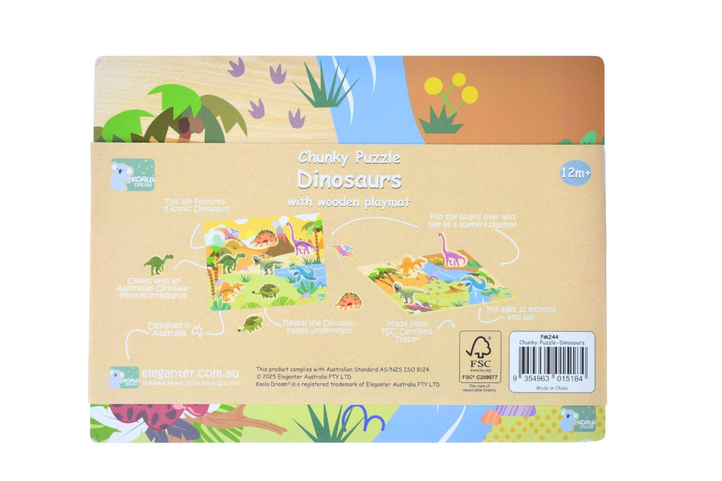 WOODEN CHUNKY DINOSAUR PUZZLE - Bamboo Sprout