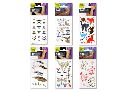 PRICE FOR 6 ASSORTED TEMPORARY TATTOO METALLIC FREEDOM FOREVER - Bamboo Sprout