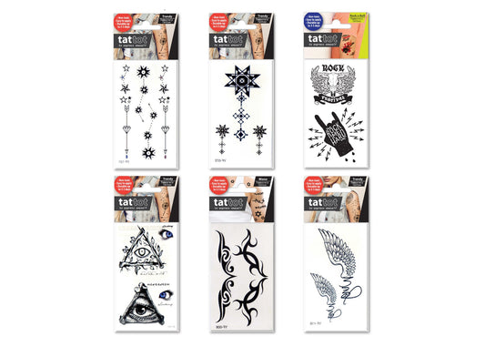 PRICE FOR 6 ASSORTED TEMPORARY TATTOO PARTY ROCK - Bamboo Sprout
