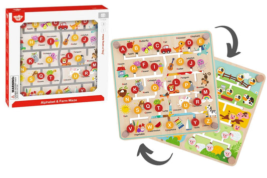ALPHABET & FARM MATCHING MAZE BOARD - Bamboo Sprout