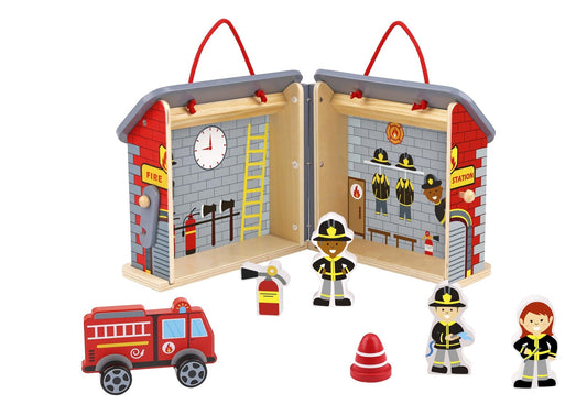 FIREMAN PLAYSET WITH CARRY BOX - Bamboo Sprout