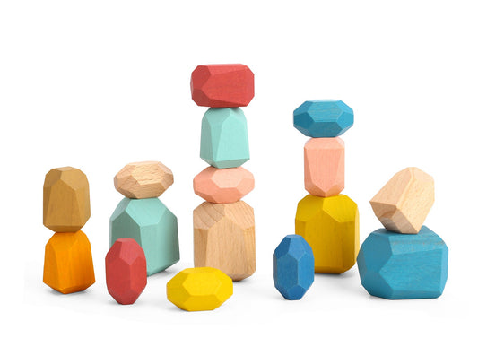 WOODEN STACKING STONE BLOCKS - Bamboo Sprout