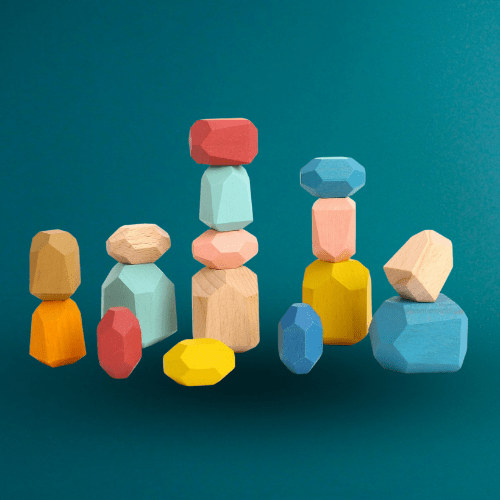 WOODEN STACKING STONE BLOCKS - Bamboo Sprout