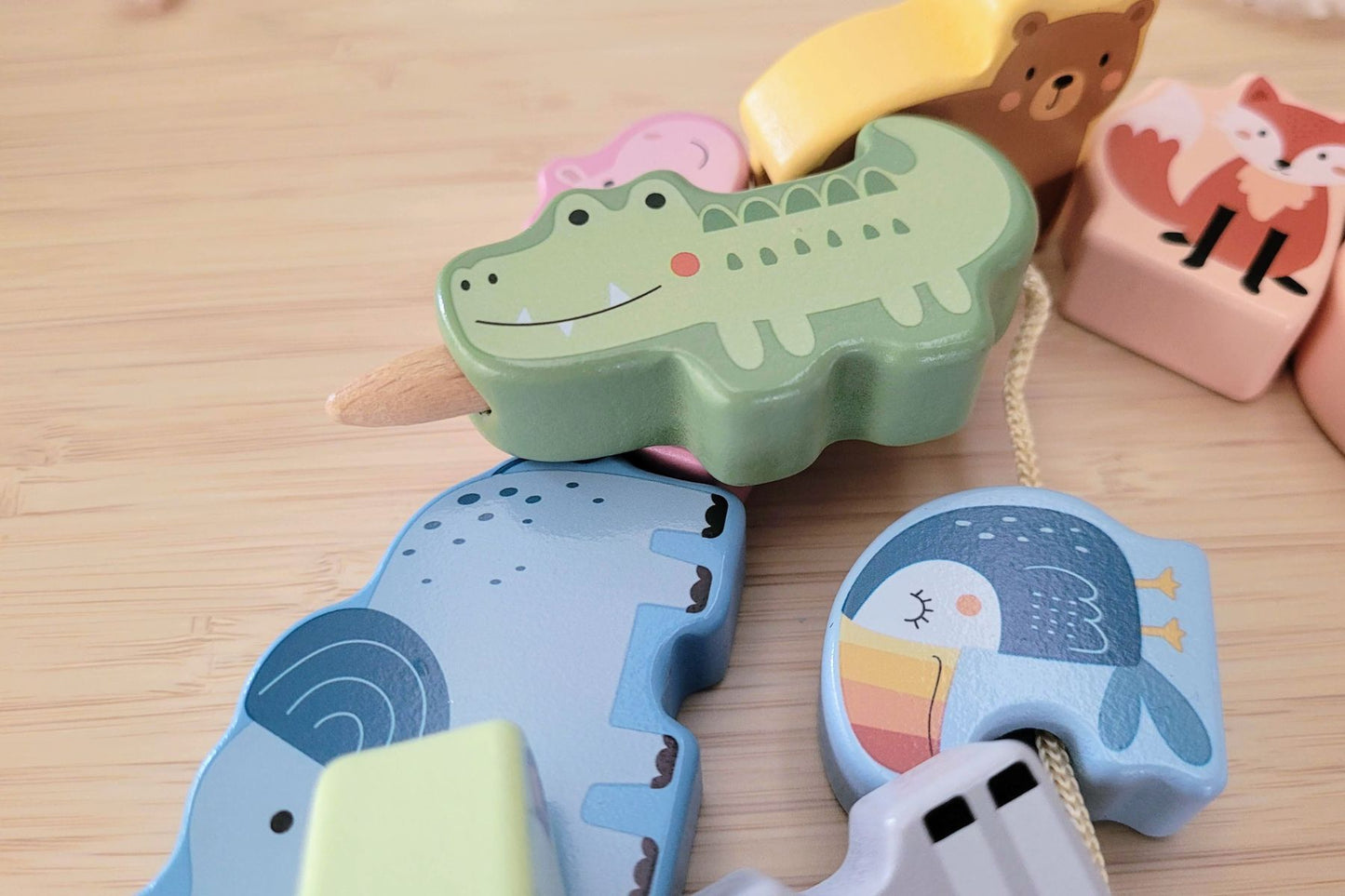 MY FOREST FRIENDS LACING BLOCKS - WILD ANIMALS - Bamboo Sprout