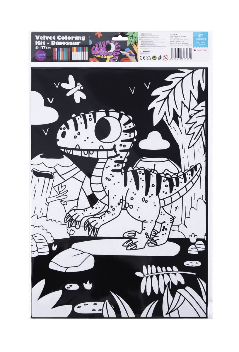 DINOSAUR VELVET COLOURING CRAFT KIT - Bamboo Sprout