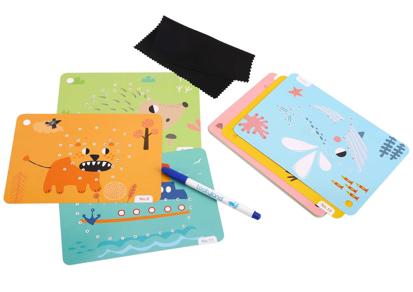 Tookyland tracing shapes flash cards showing different geometric shapes for early learning and shape recognition.