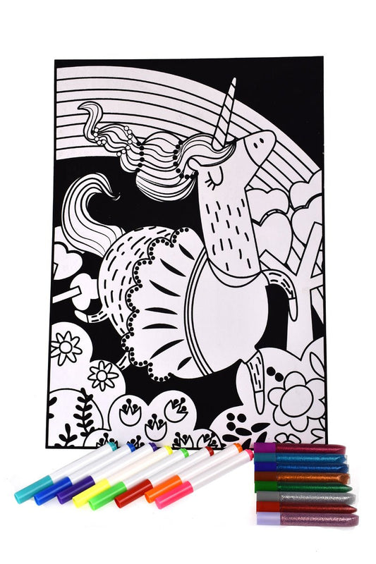 UNICORN VELVET COLOURING CRAFT KIT - Bamboo Sprout