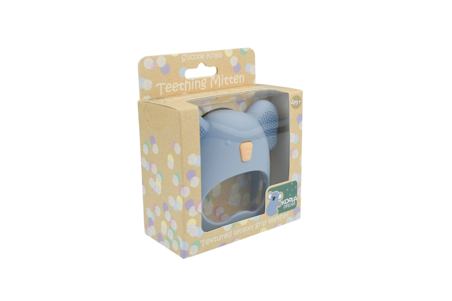 SILICONE KOALA TEETHING MITTEN -BLUE