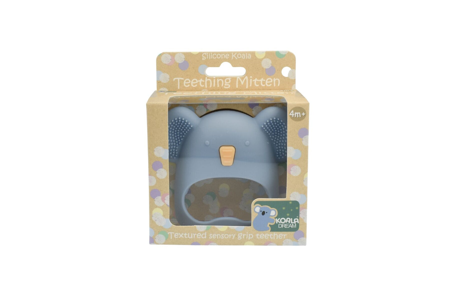 SILICONE KOALA TEETHING MITTEN -BLUE