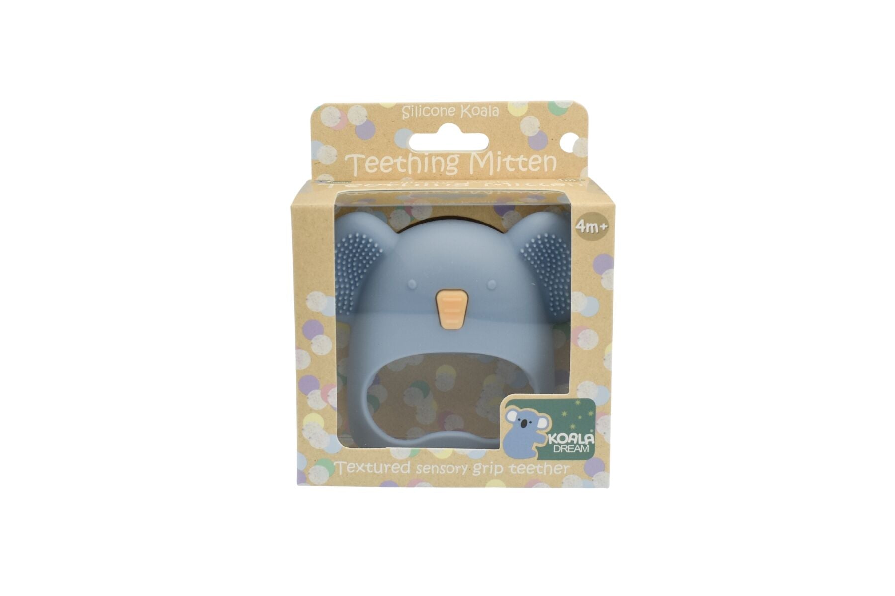 SILICONE KOALA TEETHING MITTEN -BLUE