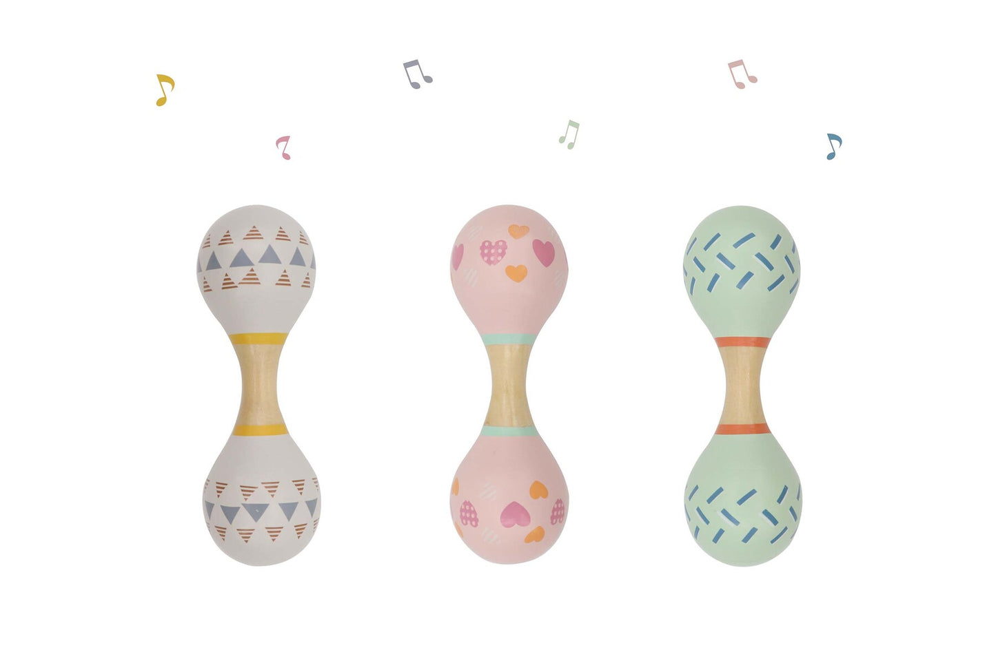 CALM & BREEZY MARACA RATTLE DOUBLE SET OF 3PCS