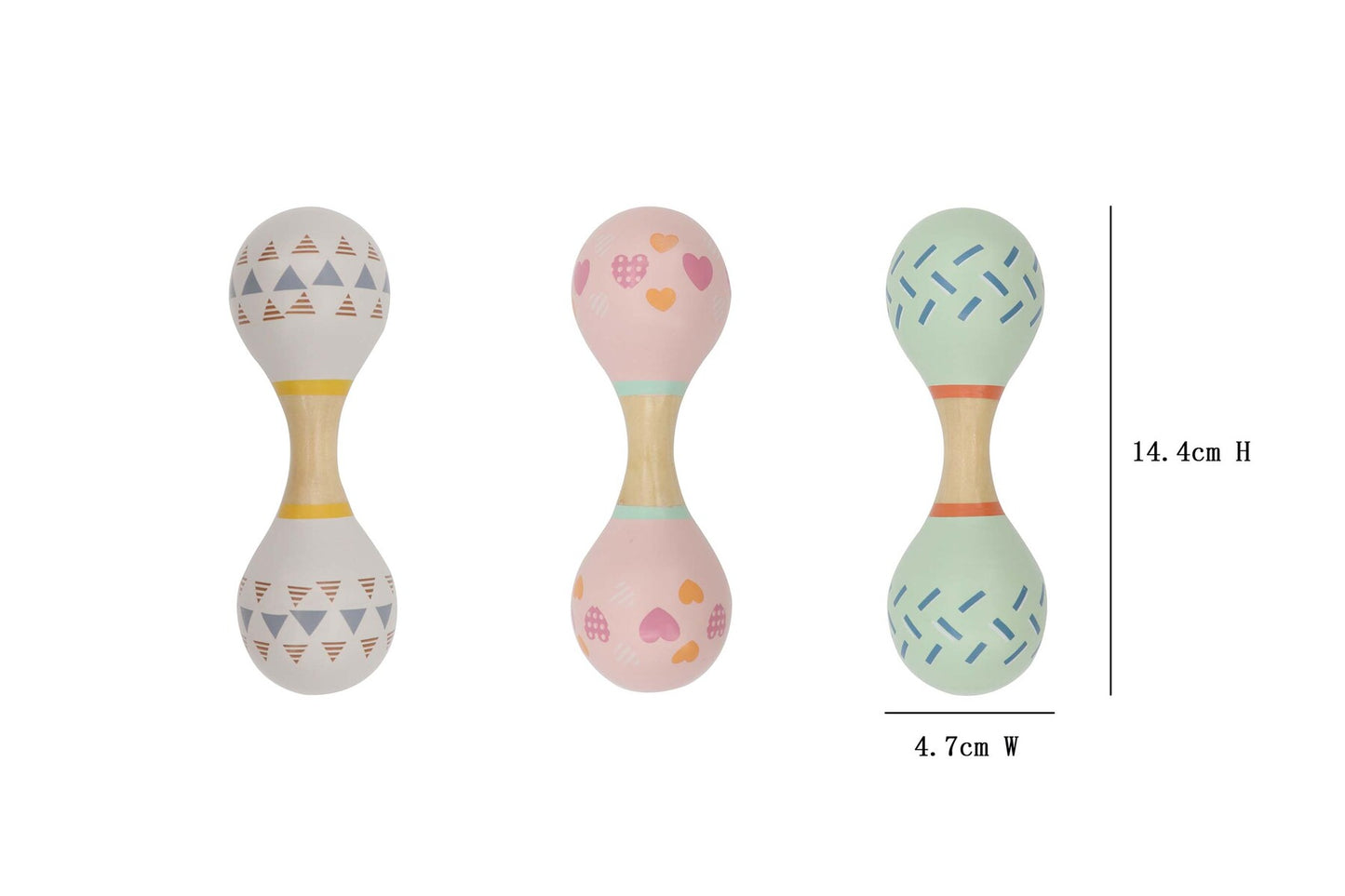 CALM & BREEZY MARACA RATTLE DOUBLE SET OF 3PCS