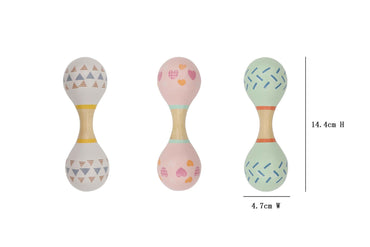 CALM & BREEZY MARACA RATTLE DOUBLE SET OF 3PCS
