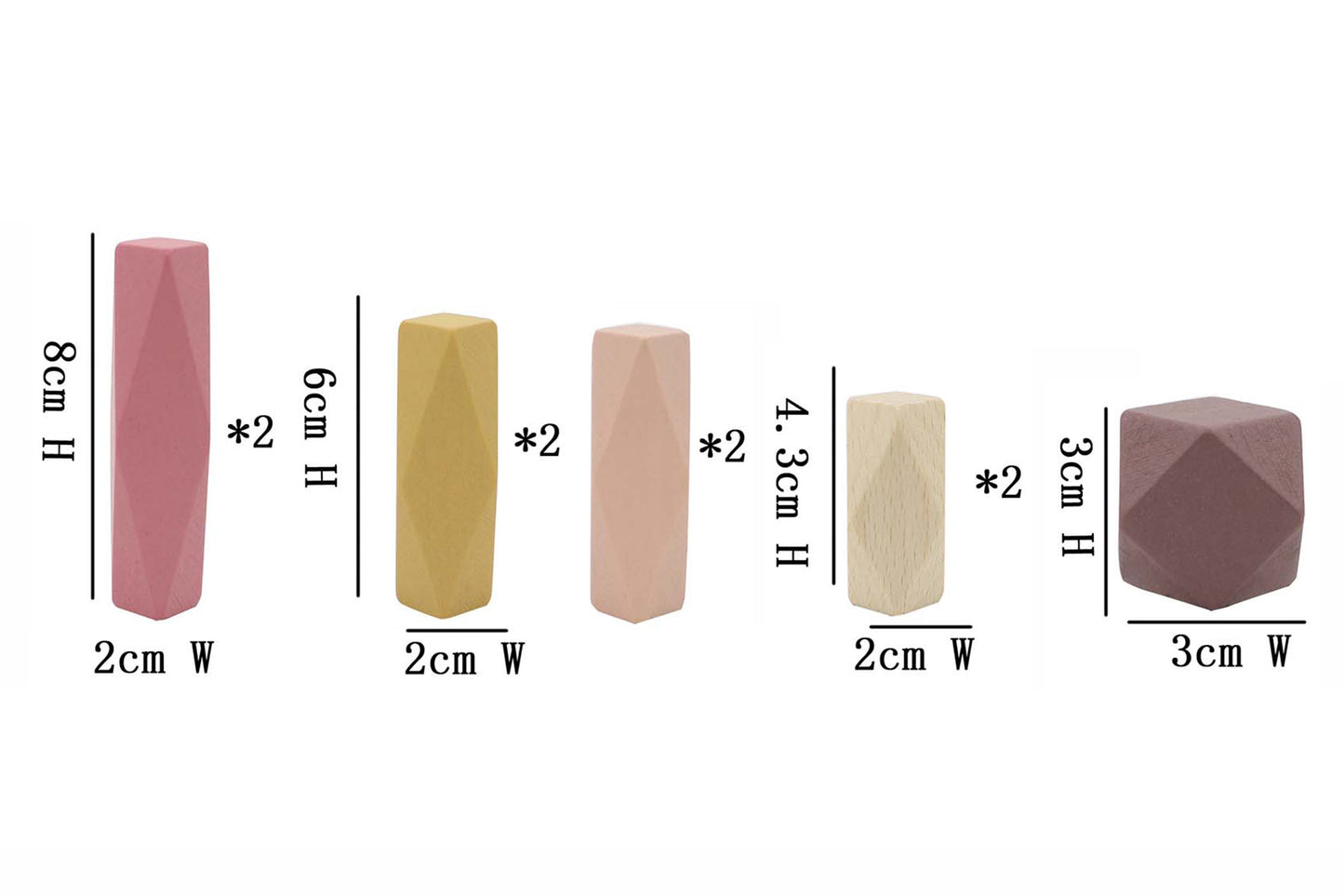 WOODEN STACKING STONE BLOCKS - TERRACOTTA RED